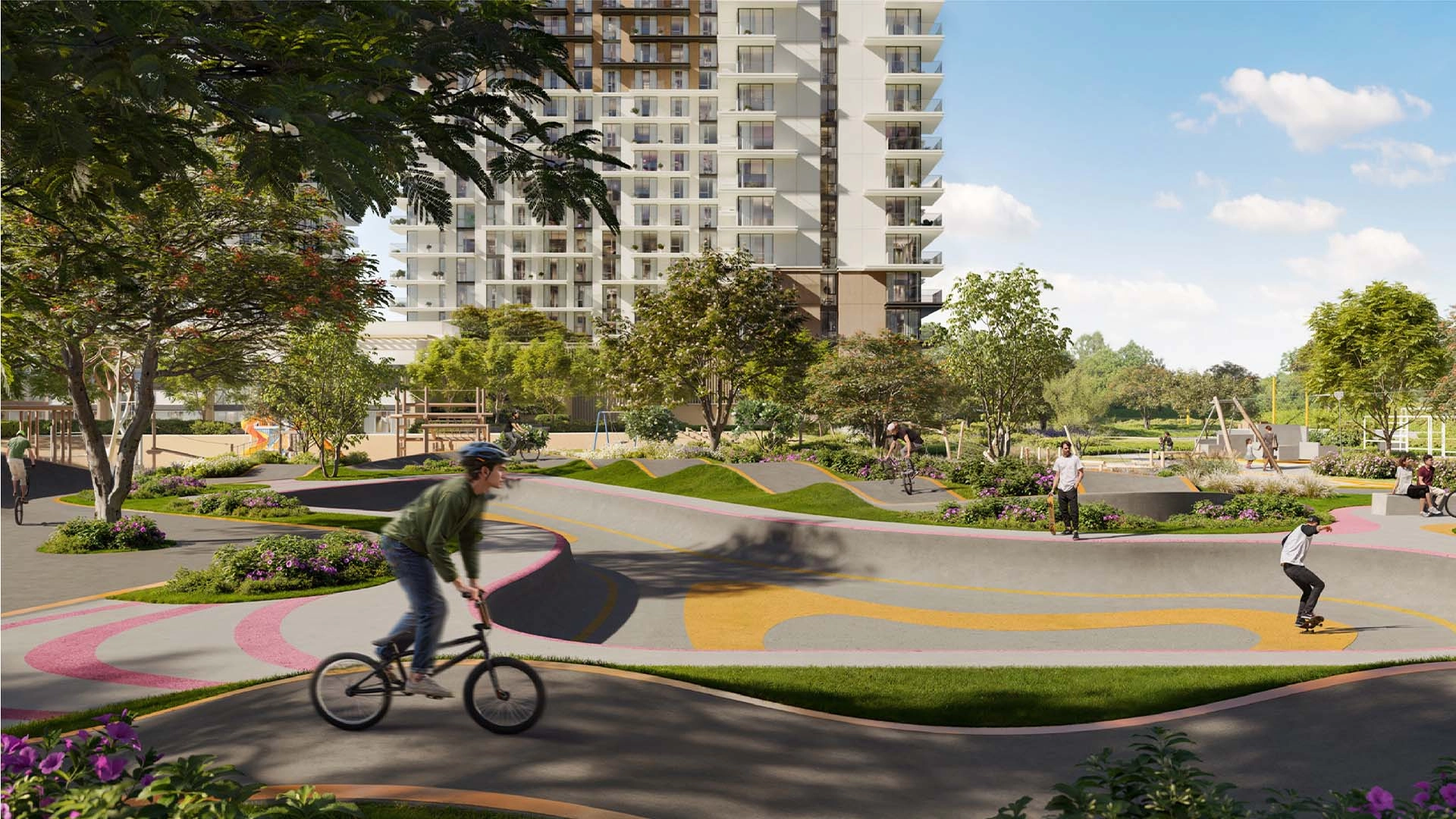 Green zones and open courtyards in the heart of Parkwood community
